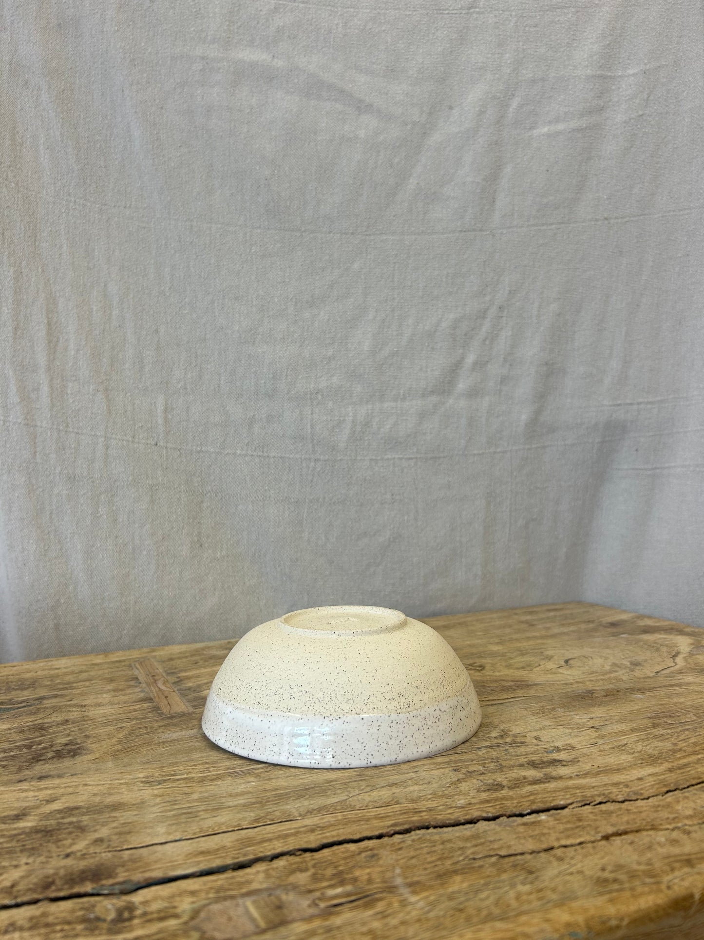 Shallow Bowl - White Speckle