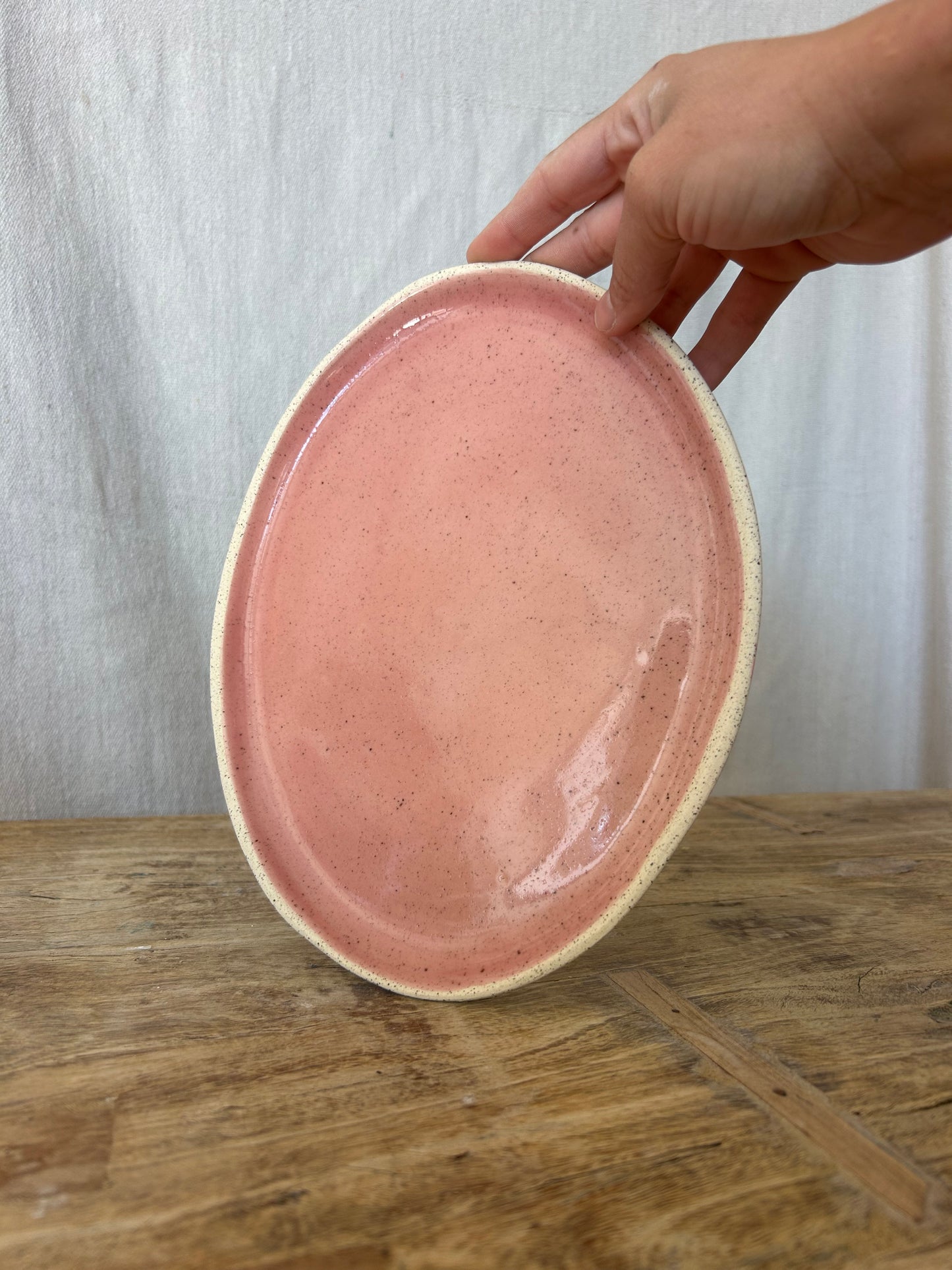 Oval Serving Plate - Pink
