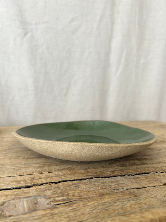 Large Shallow Salad Bowl/Plate - Green