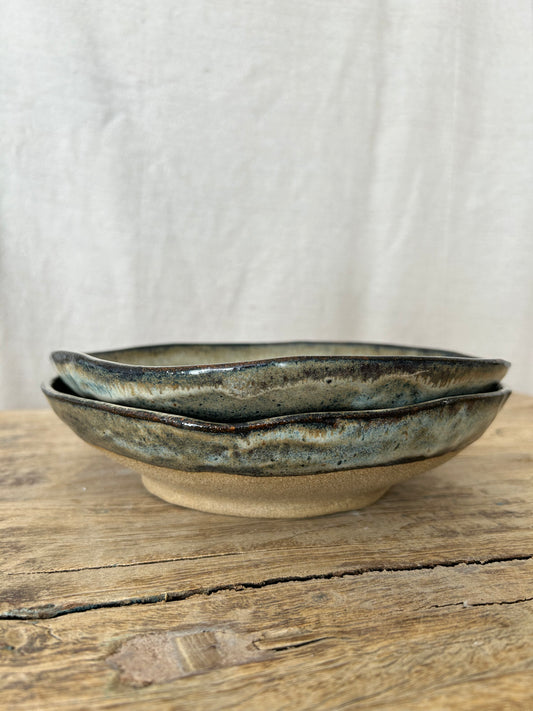 Large Salad Bowl - Beige/Black