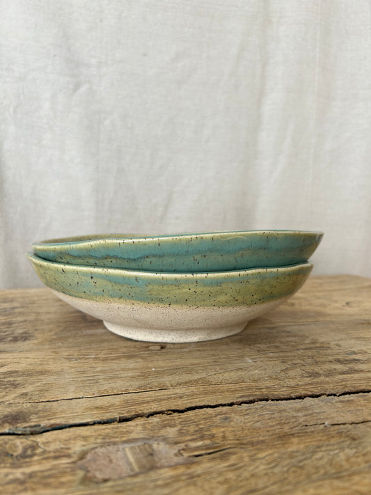 Large Salad Bowl - Cream/Celadon