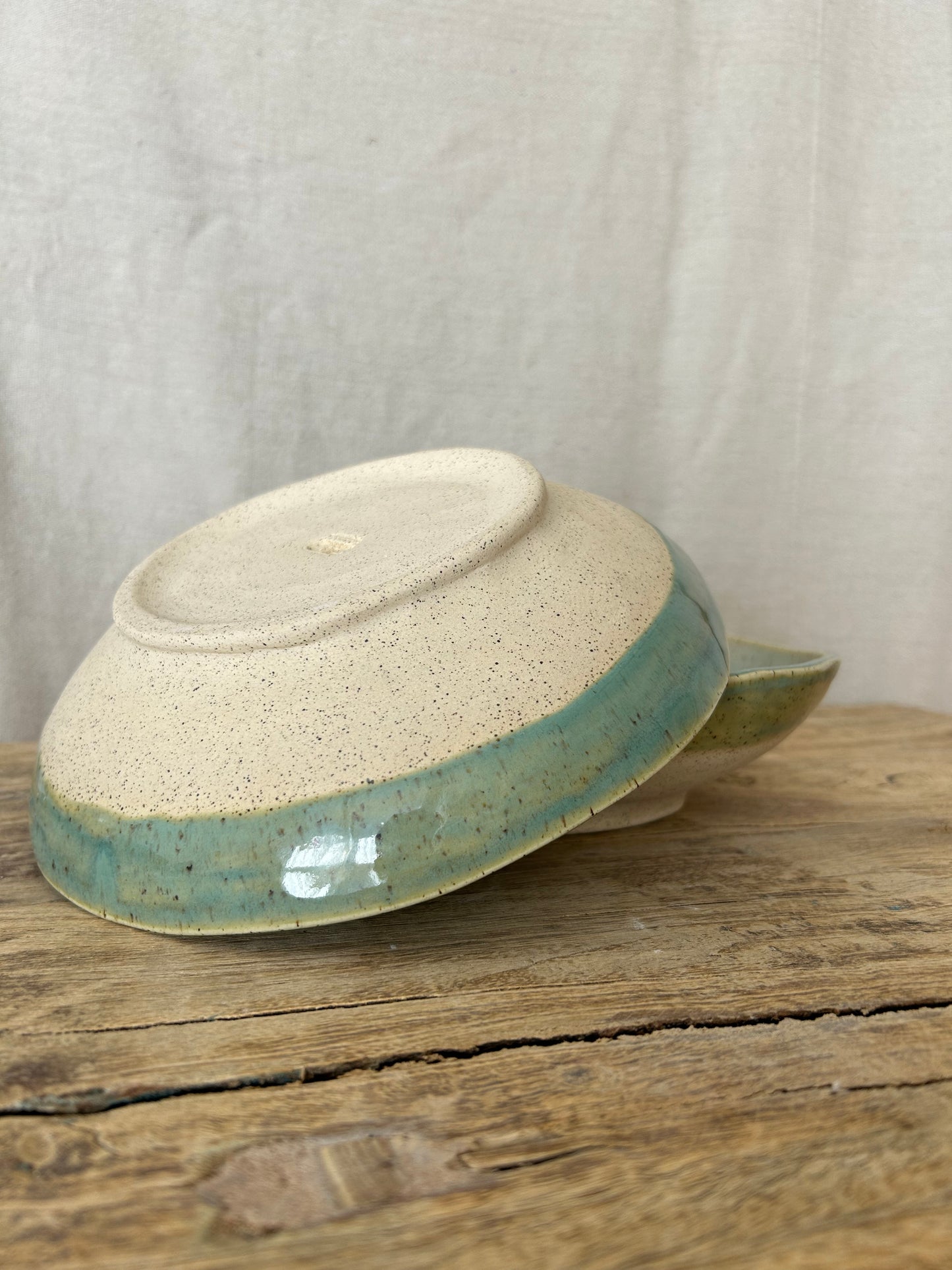 Large Salad Bowl - Cream/Celadon