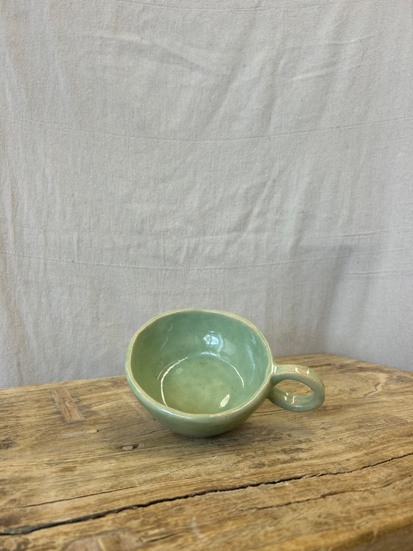 Handbuilt Tea Cup - Sea Foam Green
