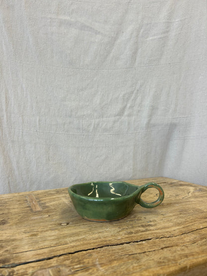 Hand Built Teacup - Forest Green
