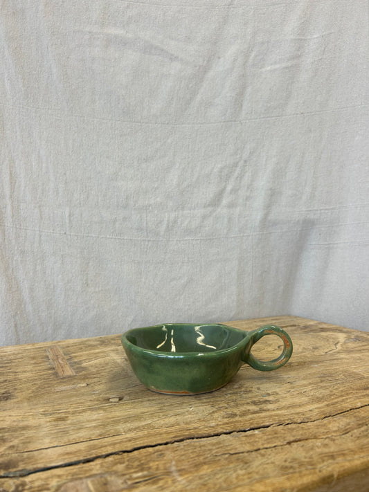 Hand Built Teacup - Forest Green