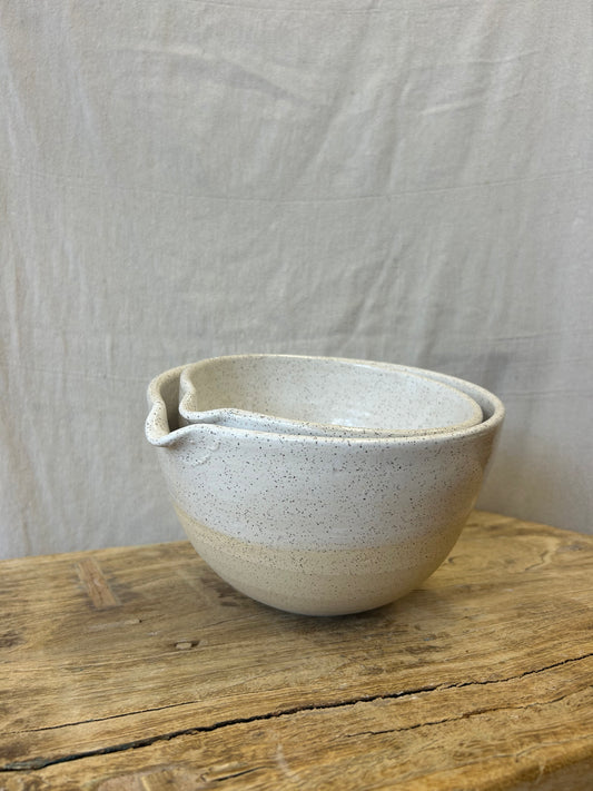 Large Mixing Bowl - White Speckle