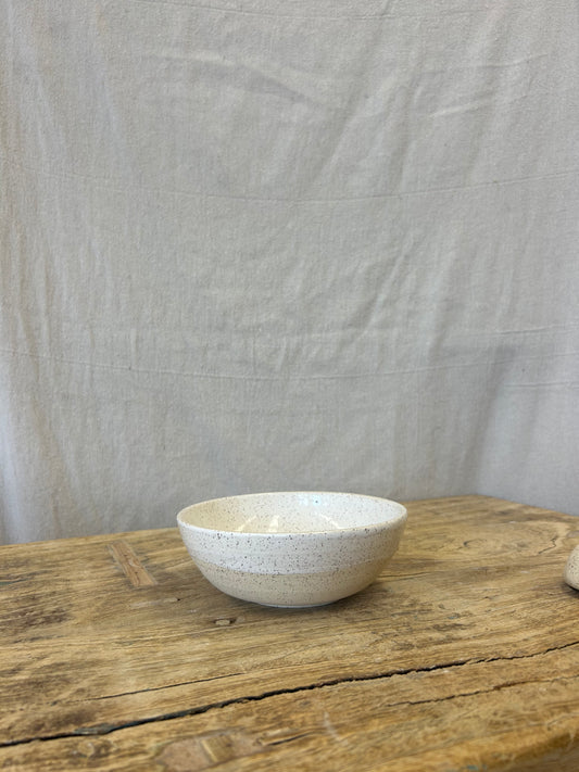 Shallow Bowl - White Speckle