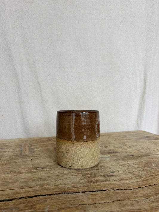 Large Thumbprint Cup - Brown