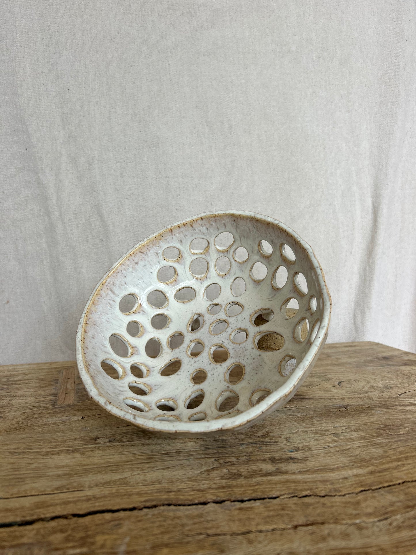 Large Deep Colander - Cream